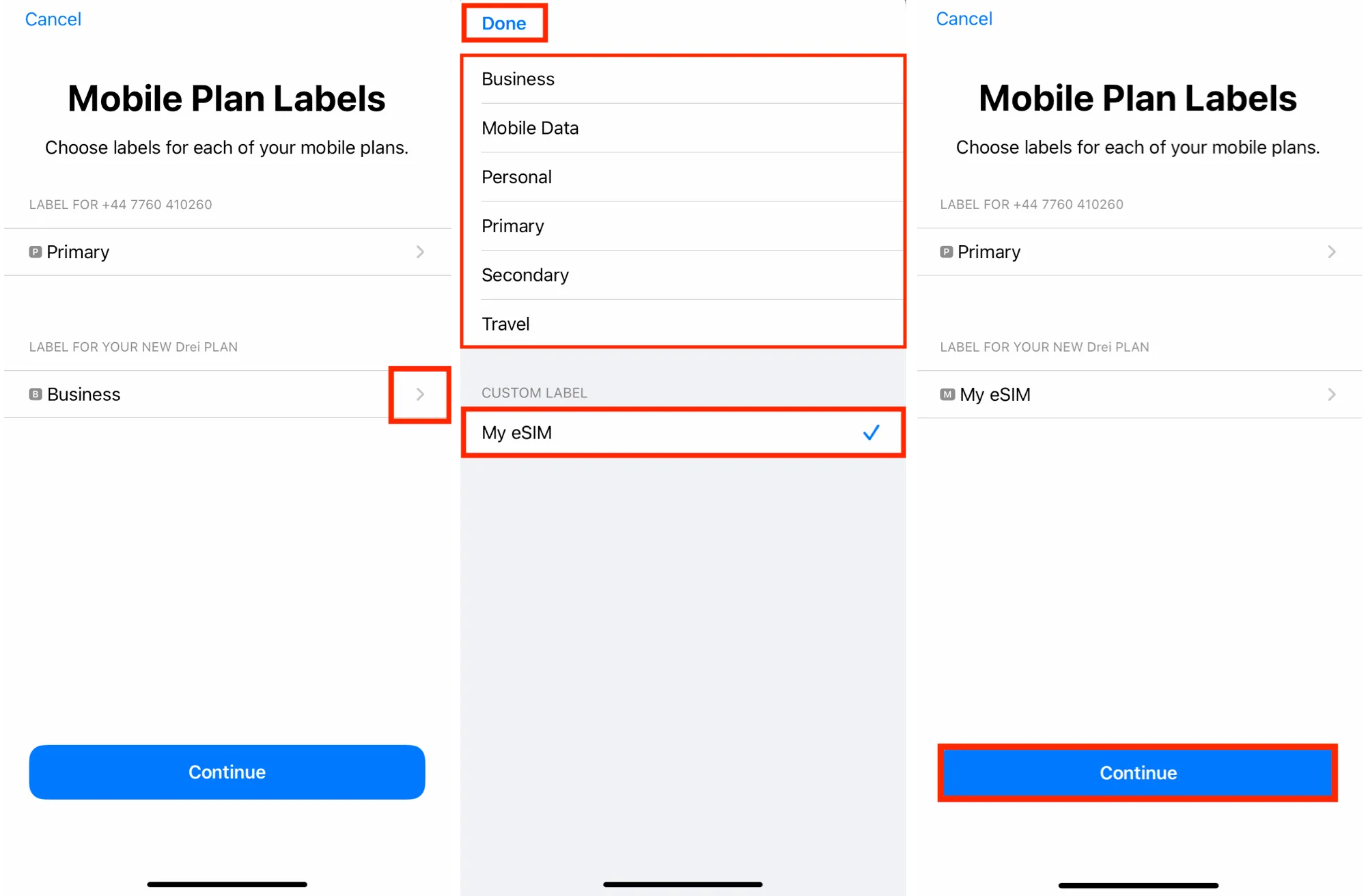 Nommer ton eSIM sur ton iPhone
