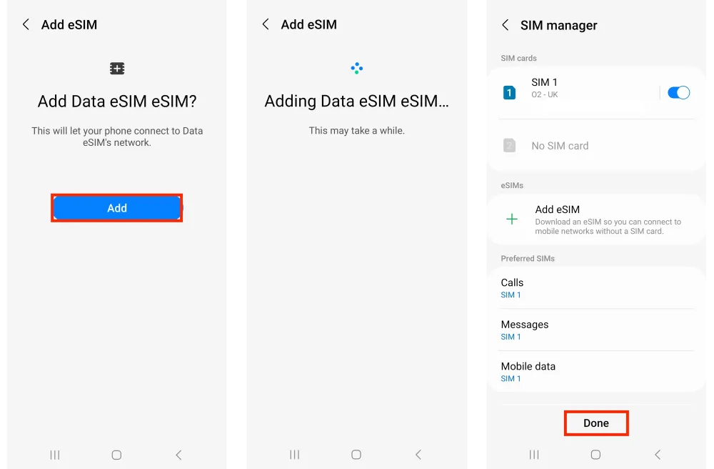 Installer l’eSIM sur Samsung – activer